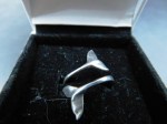 SILVER WHALE TAILS RING A